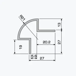 TEMPOLISTEL® A109 Profilé protège angle arrondi pour cloison – Image 2