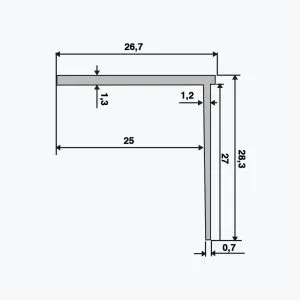 TEMPOLISTEL® B107 Profilé d’arrêt plaque de plâtre BA25 – Image 2