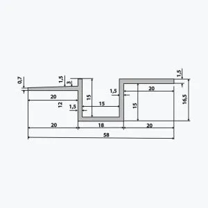 TEMPOLISTEL® B110 Profilé de transition pour faux-plafond plaque de plâtre et démontable – Image 2