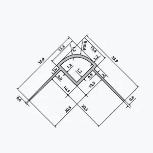 TEMPOLISTEL® B113 Profilé protège angle arrondi pour cloison – Image 2