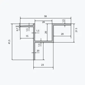 TEMPOLISTEL® B115 Profilé de transition pour faux-plafond plaque de plâtre et démontable – Image 2