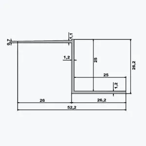 TEMPOLISTEL® B106 Profilé joint creux pour plaque de plâtre BA 25 – Image 2